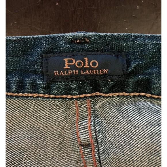 Polo Ralph Lauren Jeans Mens 44x36 Blue Straight Leg Stretch Denim Dark Wash - Picture 8 of 11